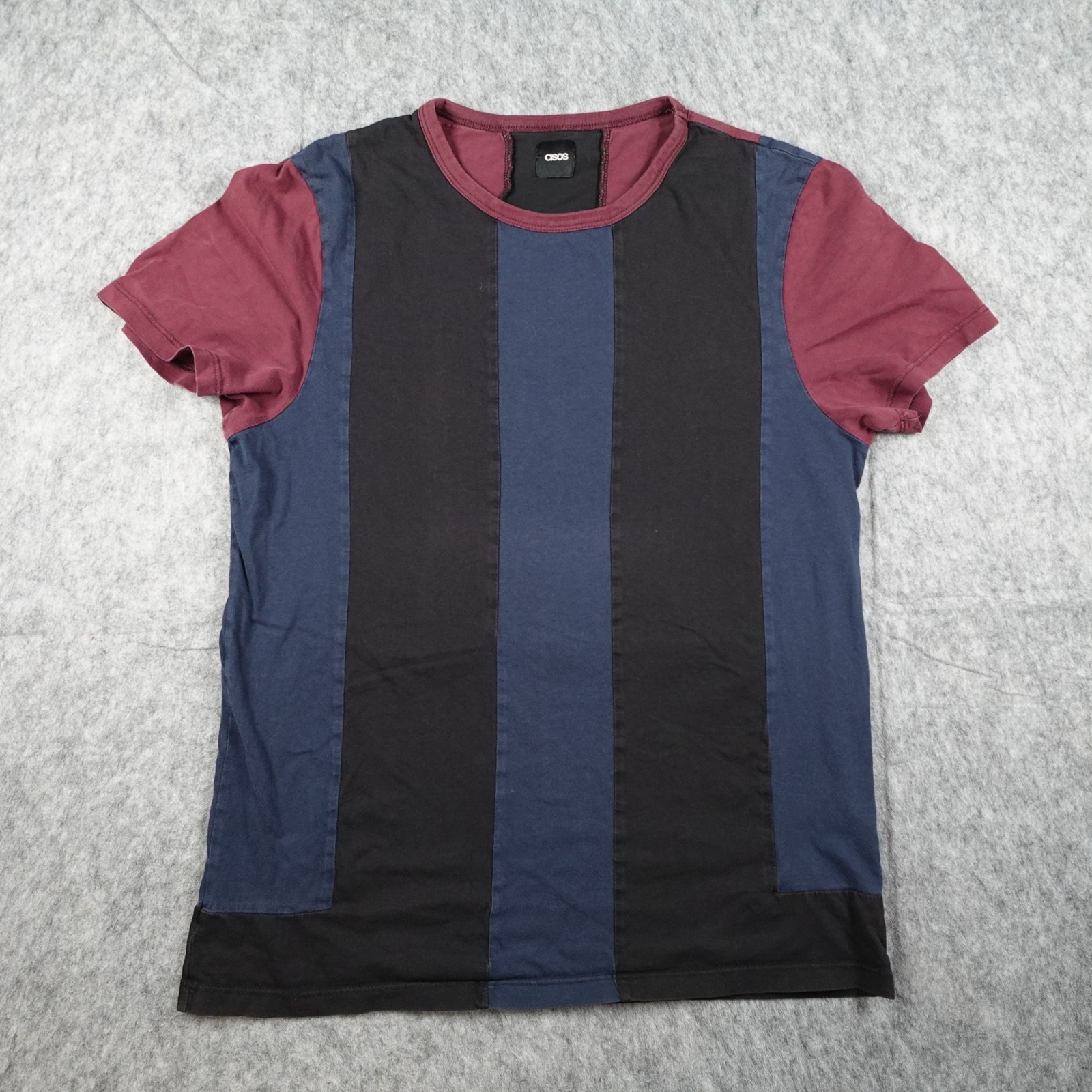 Asos Top Mens Medium Multi Color Colorblock Geometric Patchwork Short Sleeve Tee